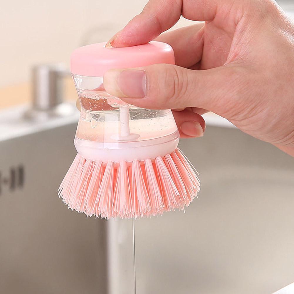 washing pan brush with automatic Soap Liquid Dispenser Household Cleaning Accessories