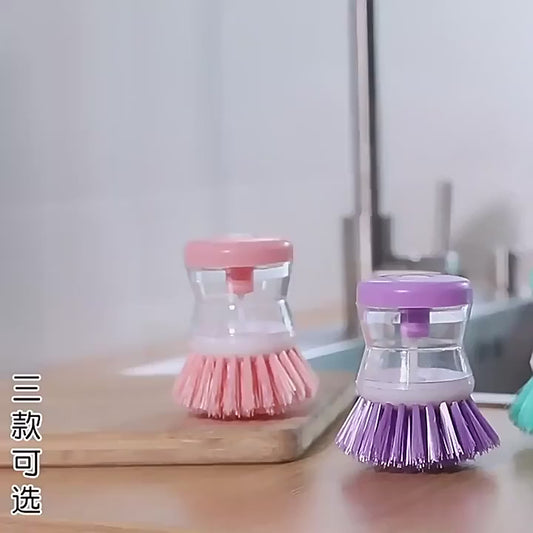 washing pan brush with automatic Soap Liquid Dispenser Household Cleaning Accessories